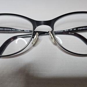 Jimmy Crystal New Your "MILOS" Opthalmic Frames Blue Swarovski Crystals